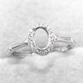 Sterling Silver 5*7/6*8/7*9/8*10/9*11/10*12mm Semi Mount Ring Frame Empty Blank Setting Base Without Center Stone for DIY Inlay
