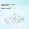 Silver 316 Stainless Steel Clothes Clips Hangers and Marine Grade Stainless Steel Socks Hanger With 316 Pegs