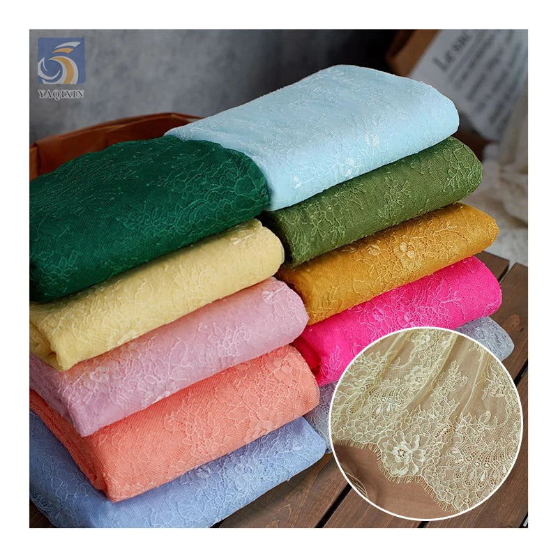 High Quality 100 Polyester No Stretch Soft Eyelash Lace Fabric 2025 New Arrival Lace French Fabric 1.5M*3M