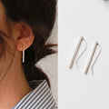 Wholesale 925 Silver Manual Long Line Earrings for Women Fashion Jewelry Silver-Jewelry Pendientes Drop Earrings