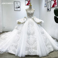 Jancember Wm014 Modest Flower Spaghetti Strap Sequins Bridal Ball Gown Wedding Dress