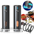MUYI RTS New Design Eco-Friendly Plastic External Adjustable Electric Rechargeable Salt Pepper Grinder Set with Base