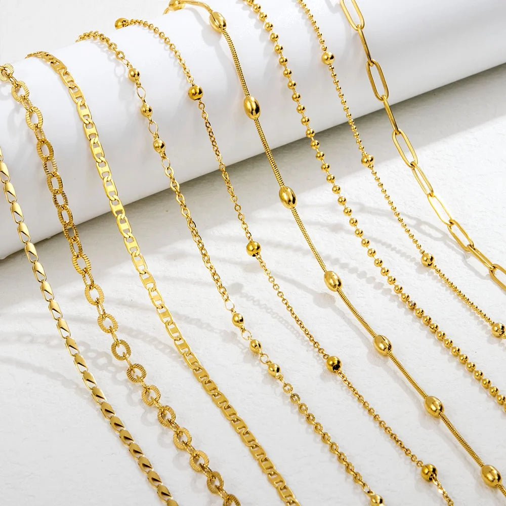 Multiple Styles Customis Necklace 18K Gold Plated Stainless Steel Jewelry Choker Chain Fashion Women Necklace