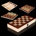 Tailai European Handmade 3-in-1 Wooden Games Cheaper International Chess Backgammon Checkers-for Outdoor Use with Packaged Board