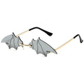 Fashion Rimless Metal Eyewear Men Women Novelty Bat Sun Glasses Unique Wing Shape Sunglasses
