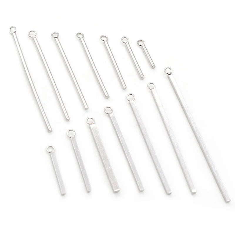 20pc/lot 20/25/30/35mm Stainless Steel Rectangular Straight Tube for Earrings Findings Necklace Pendant Charms Jewelry Making MegaBDM