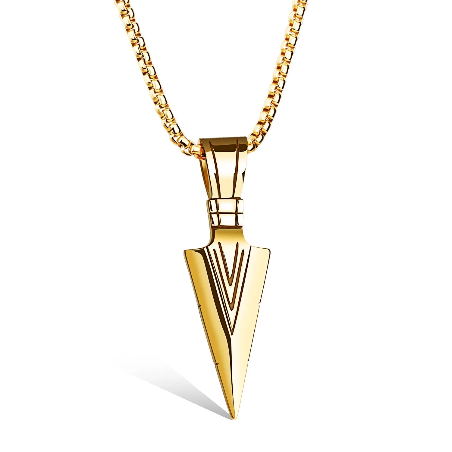 2023 New Retro Viking Spear Arrowhead Primal Necklaces for Men Rock Punk Stainless Steel Tribal Pendants Jewelry
