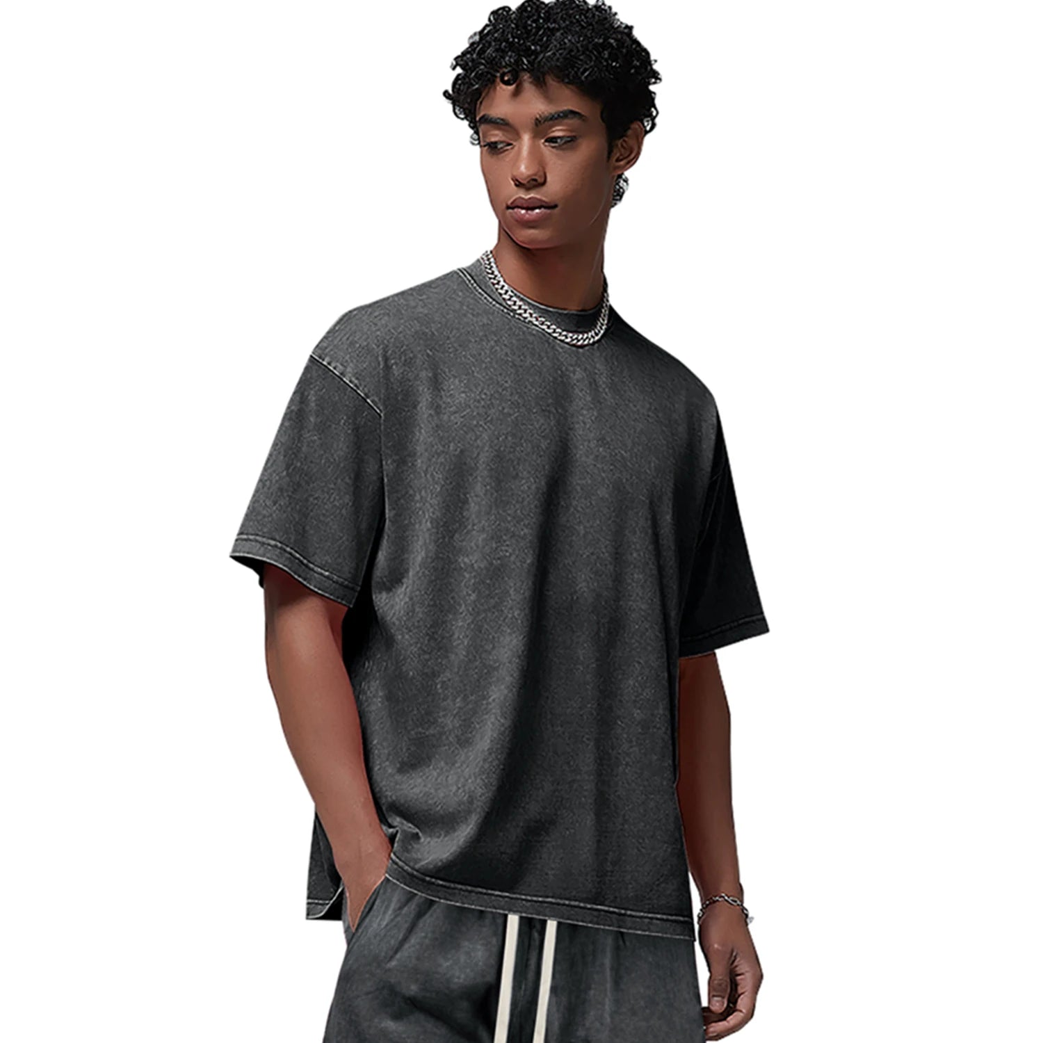 100% Cotton Vintage T-shirt 230g  Loose Oversize Heavyweight Short Sleeve Retro Shirt Batik Washed Drop for Men Women Custom OEM