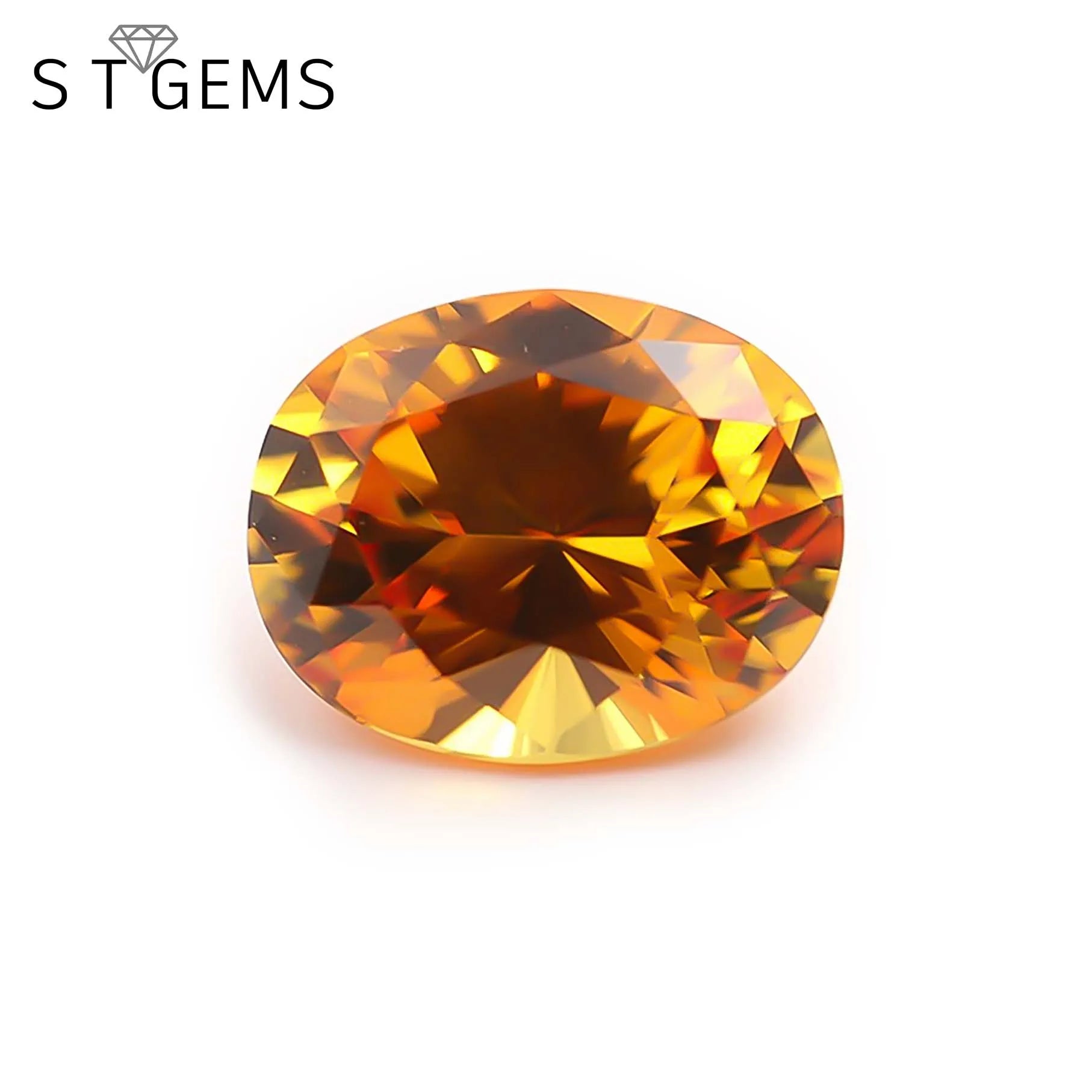 Yellow Synthetic Corundum Stones 22# Oval Cut Gemstone for Sale