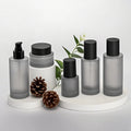 High-End Luxury 30ml 120ml Glass Cosmetic Packaging Bottle for Face Cream Skincare Flat Shoulder Shape Thick Bottom Essential