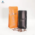 Resealable Cafe 250G 12Oz 5Lb Custom Printed Logo Plastic 12 oz Flat Bottom Coffee Bags Packaging With Valve and Zipper