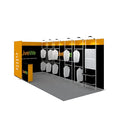 Custom Design Aluminum Tube 10x20FT Promotional Events Hanging Shelf Clothing Apparel Display Quality Exhibition Booth