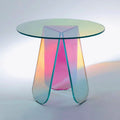 Nordic Colorful Coffee Table Balcony Small Round Acrylic Transparent Table Round Corner Balcony Sofa Table