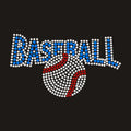 Custom Ball Game Bling Rhinestone Patterns Logo Rhinestones Heat Transfer for Various Garments