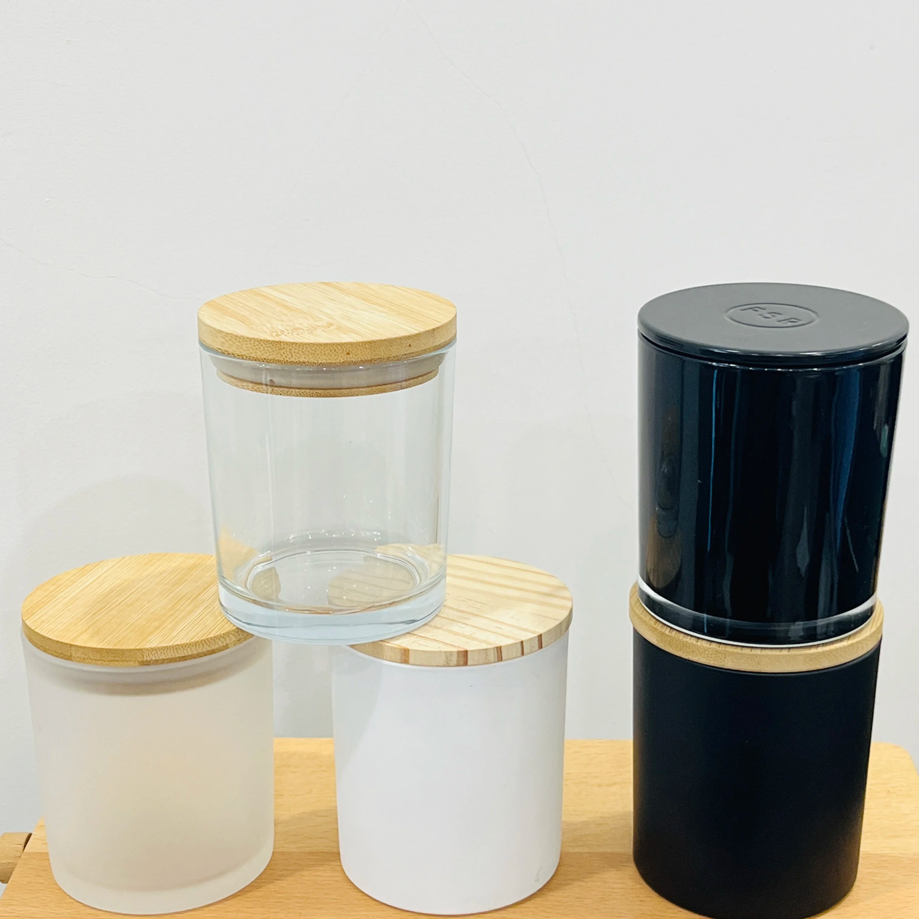 Wholesale Empty 6oz 7oz 8oz 10oz 12oz 14oz Empty Glass Candle Jars with Lid for Candle Making