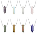 Minimalist Style Natural Gem Double Pointed Hexagonal Column Pendant Necklace Chakra Crystal Protector Gem