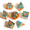 MINI PLANET Custom Handmade Resin Dragon and Dungeon DND RPG Dice Set 7pcs Polyhedral Board Game Dice with Sharp Edges