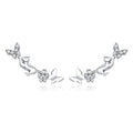 2025 Brinco Fine Jewelry 925 Sterling Silver Cat & Butterflies Stud Earrings for Women Statement Bijoux for Anniversary SCE961
