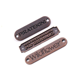 JT China Mainland Factory Fashion Custom Zinc Alloy Clothing Logo Badge Metal Label for Apparel