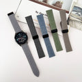 Denim Canvas Leather Hybrid Watch Band 20/22MM Replacement Strap Magnetic Clasp Adjustable Wristband for Samsung Galaxy Watch
