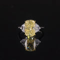AR512 Abiding 925 Sterling Silver Engagement Rings Crushed Ice Fancy Lemon Yellow Diamond Big Engaged Ring Three Stone Ring
