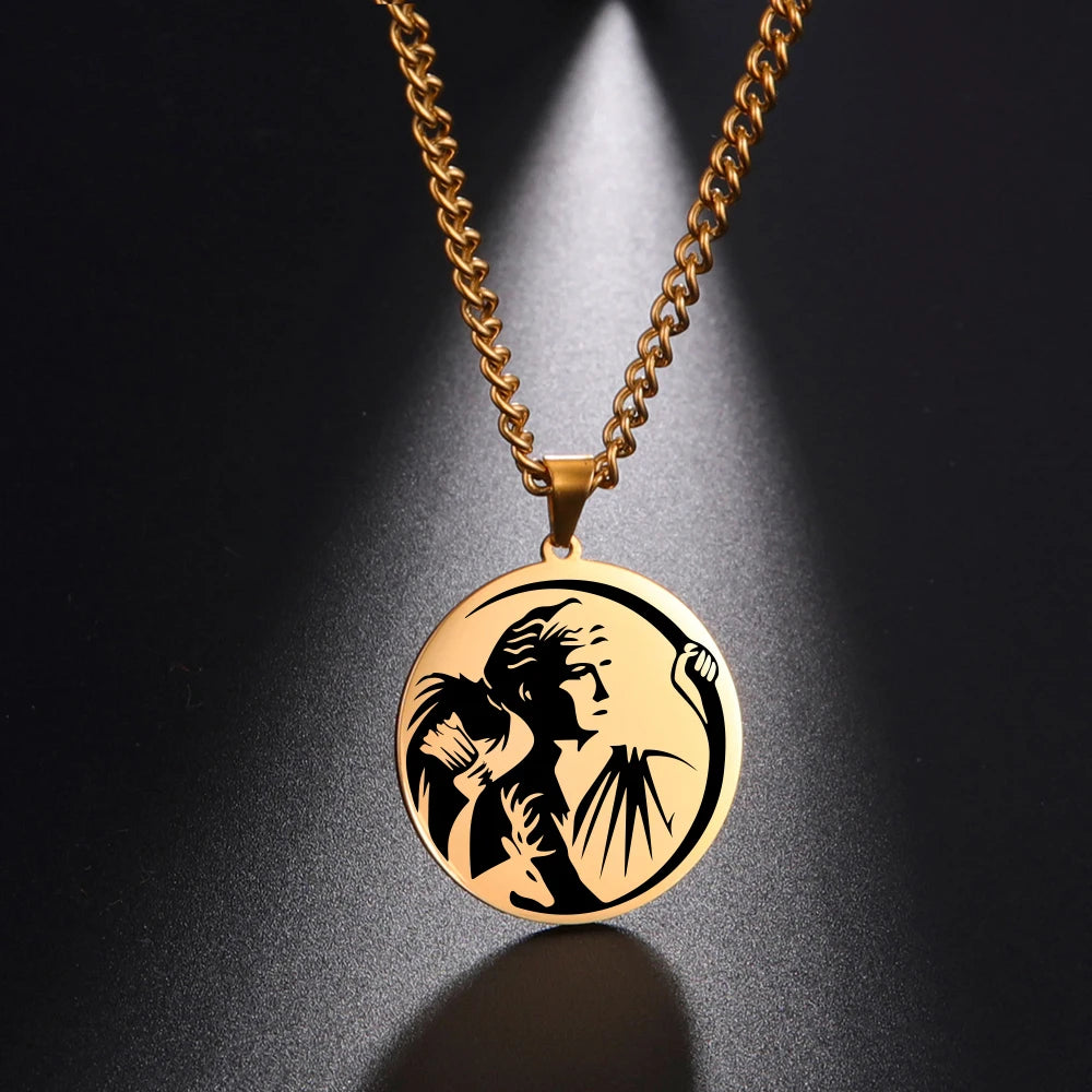 Goddess of the Hunt and Archery Artemis Necklace Ancient Greek Mythology Stainless Steel Jewelry Archery Hunter Gifts