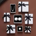 Luxury 5 Sizes Black Bowknot Earrings Gift Box Jewellery With Customer logo Birthday Gift Box for Women