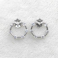 Sterling Silver 3*3mm Semi Mount Stud Earrings Empty Support Blank Claws Setting S925 Base Without Center Stone for DIY Inlay