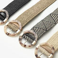 Dress PP Grass Waistband Skinny Elastic Waist Belt Stretch Retro Plastic Buckle Bohemian Cotton Linen Woven Straw Women's Belt
