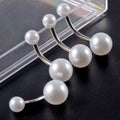 Mix Size 30pcs Stainless Steel Pearl Belly Button Rings 14G Navel Piercings Body Jewelry for Wedding Gift