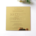 Thank You Cards Factory Custom Wholesales Gold Mirror Acrylic Card Customized Logo Birthday Greeting Card  Design Engraved Text