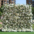 A-FW007 Wholesale Wedding Artificial Flower Wall Panel 3d Flower Wall Backdrop 8ft X 8ft Roll up Silk Rose Flower Wall