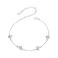 925 Sterling Silver Simple Exquisite Sparkling Bracelet Stars Zircon Adjustable Chain for Woman Party Fine Jewelry BSB158