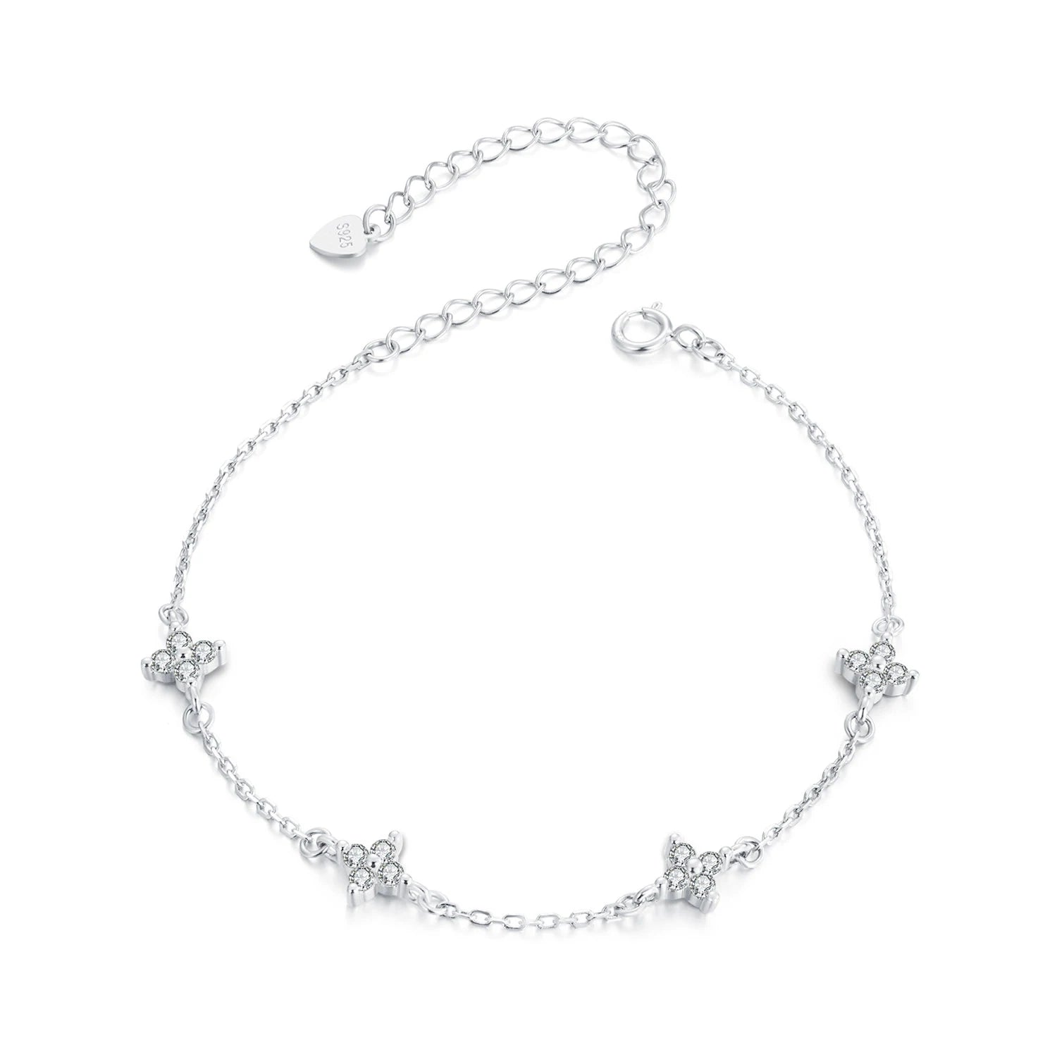 925 Sterling Silver Simple Exquisite Sparkling Bracelet Stars Zircon Adjustable Chain for Woman Party Fine Jewelry BSB158