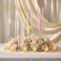 Small Single Head Candlestick Clear Glass Crystal Candle Holder for Ceremonies Wedding Decor