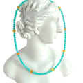 Natural Gemstone Handmade Amber and Amazonite necklace