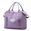 Custom logo Foldable Waterproof Duffel Bag Women Travel Handbag Gym Sport Weekender Bags with Shoe Compartment