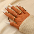 Beimai OEM Ring Wholesale Oil-drop Star Moon Titanium Steel Open Ring Three-piece Set