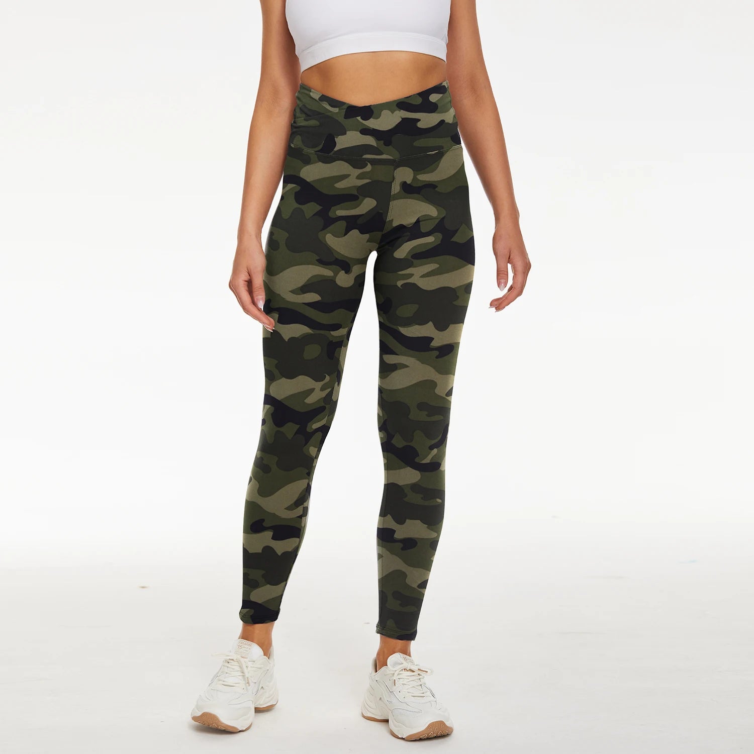 Women's Breathable Camo High Waist Yoga Leggings Seamed Knitted Super Soft Material Casual Print Logo Gym Sports Workout All