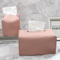 Modern Tissue Box PU Leather Square Tissue Box Holder Decorative Tissue Case Organizer for Home Bathroom Desktop