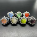 Vintage Punk Finger Watch Unisex Fashion Round Opal Rhinestone Mini Elastic Strap Finger Quartz Watch Ring for Party Club