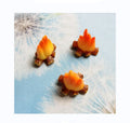 3D Campfire Model Resin Fire Flame Artificial Miniatures Micro Fireplacelandscaping Mini Log Miniature Ornament