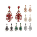 Cheap Beautiful Hollow Fashion Jewelry Flowers Luxury Rhinestone Drop Earrings for Women