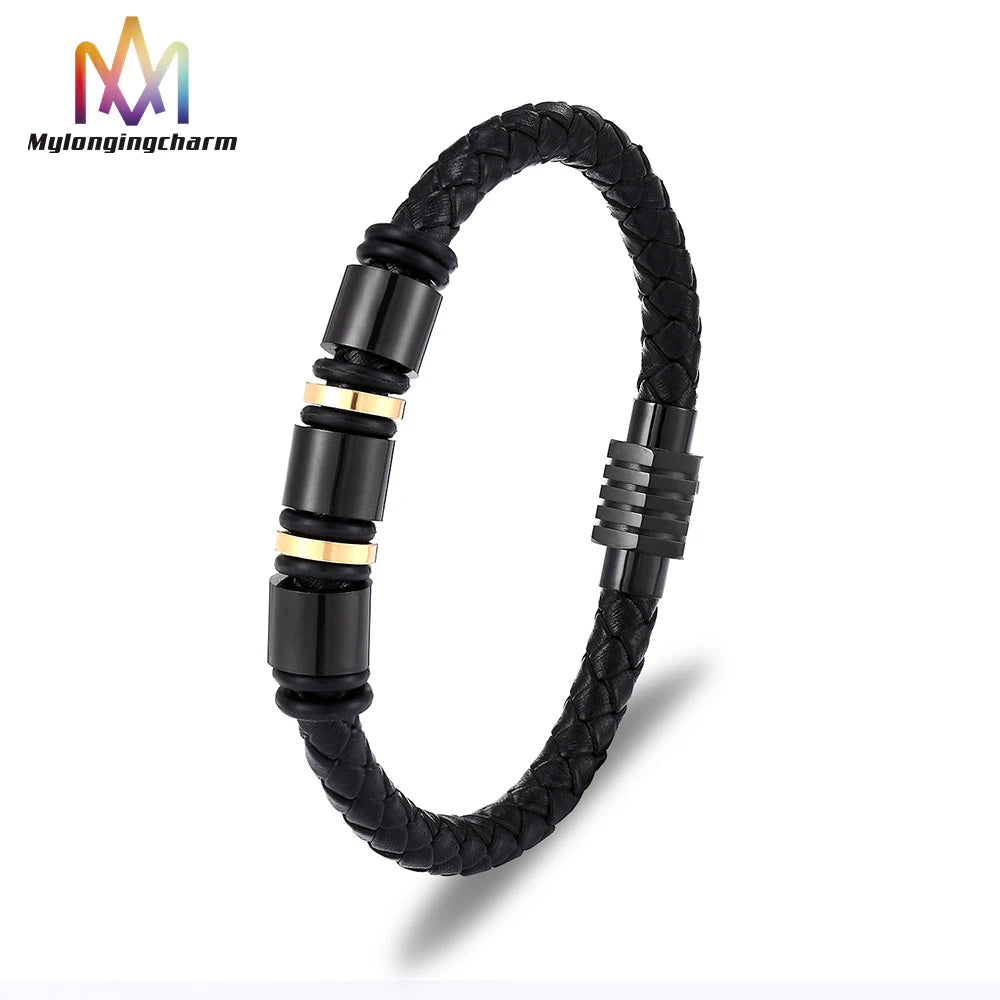 Trendy Minimalist Leather Cable Braided Wrap Bracelet Fashion Variety Bracelet