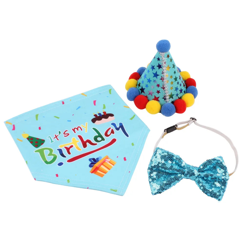 Wholesale Pet Dog Bandana Hat Bow Tie Birthday Party Supplies