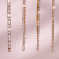 Dreamshow 2mm Non Tarnish Shining Zircon Chain Choker Necklace 18k Gold Plated Stainless Steel Matching Bracelet
