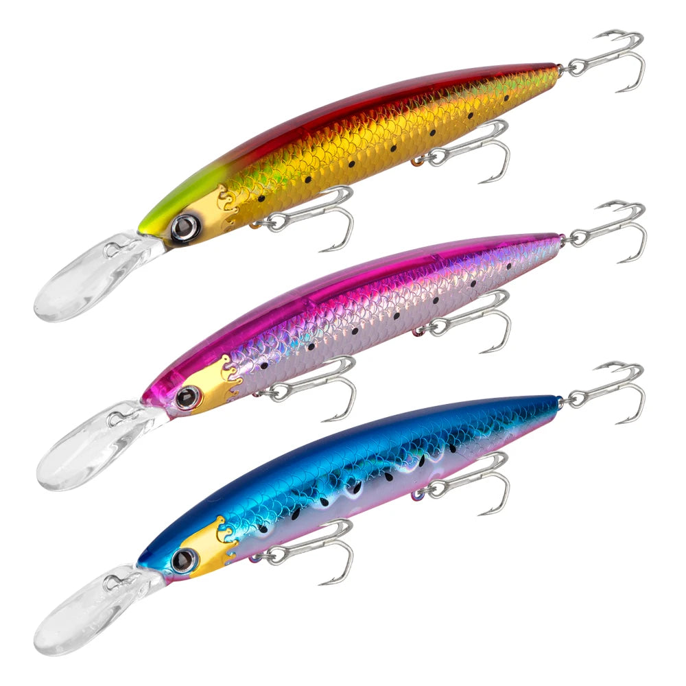 HONOREAL  ACE Flydiver 125mm 30g  Sinking 3D Eyes Luminous Plastic Sinking Fishing Lures Minnow