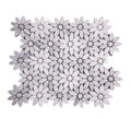 Competitive Price White Marble Mosaic Parquet Modern Interior Wall Hotel Use Mixed Beige and Black with Backside Glue