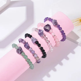 Wholesaler New Gemstone Jewelry Crystal Irregularity Raw Stone Natural Stone tiger Eye Lapis Lazuli Amethyst Bracelet