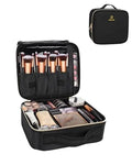Custom Large Capacity Black Cosmetic Bag Zipper Portable Partition Tool Box Fashion Tattoo Nail Art Makeup Travel Accessory
